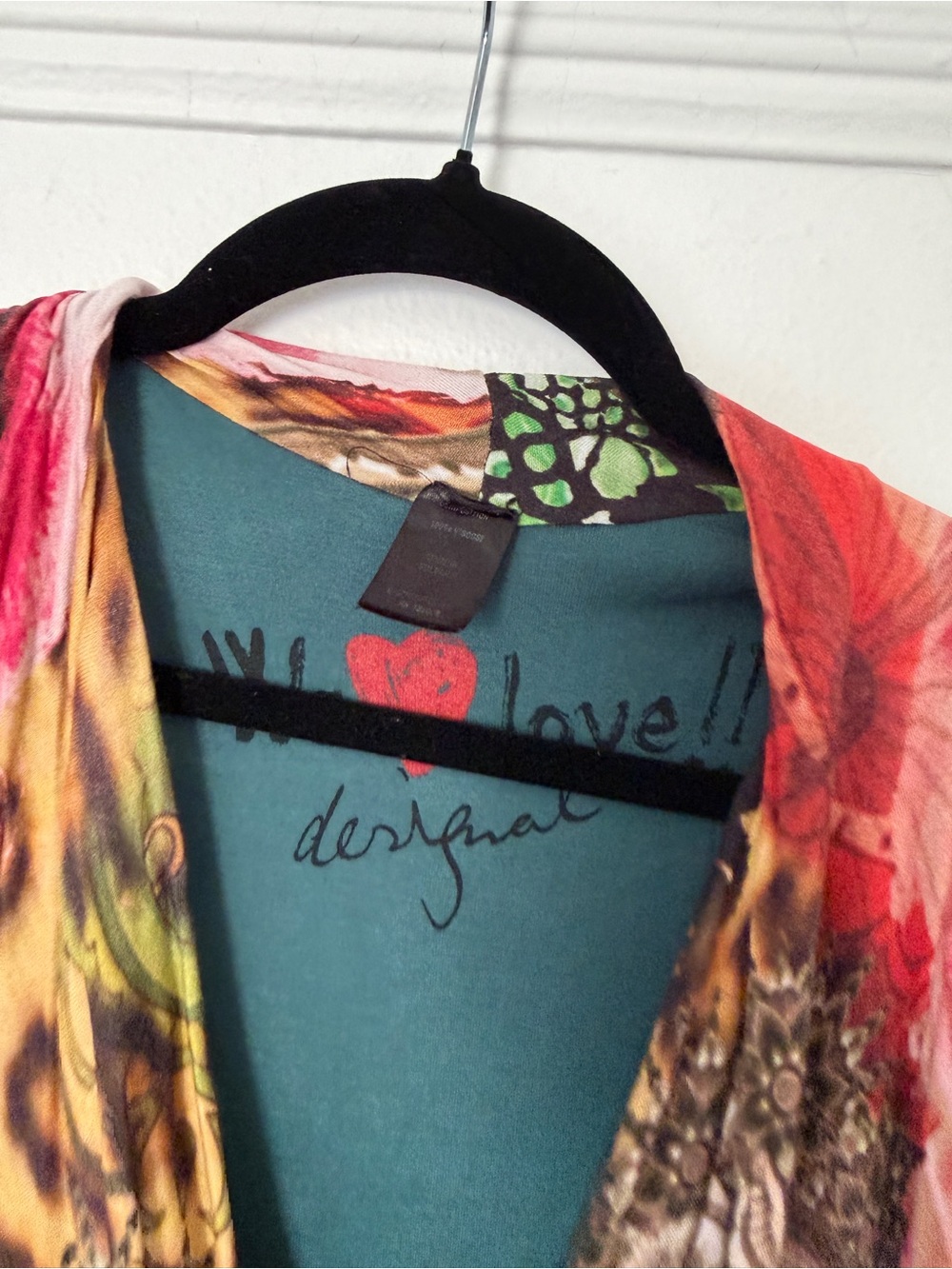 Desigual sleeveless Multicolor Printed Draped Chemise Midi Dress y2k - Picture 4 of 6
